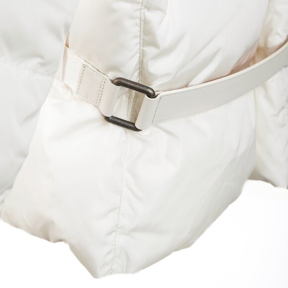 Louis Vuitton Cream Mink-Hood Belted Down Jacket - Picture 10 of 16